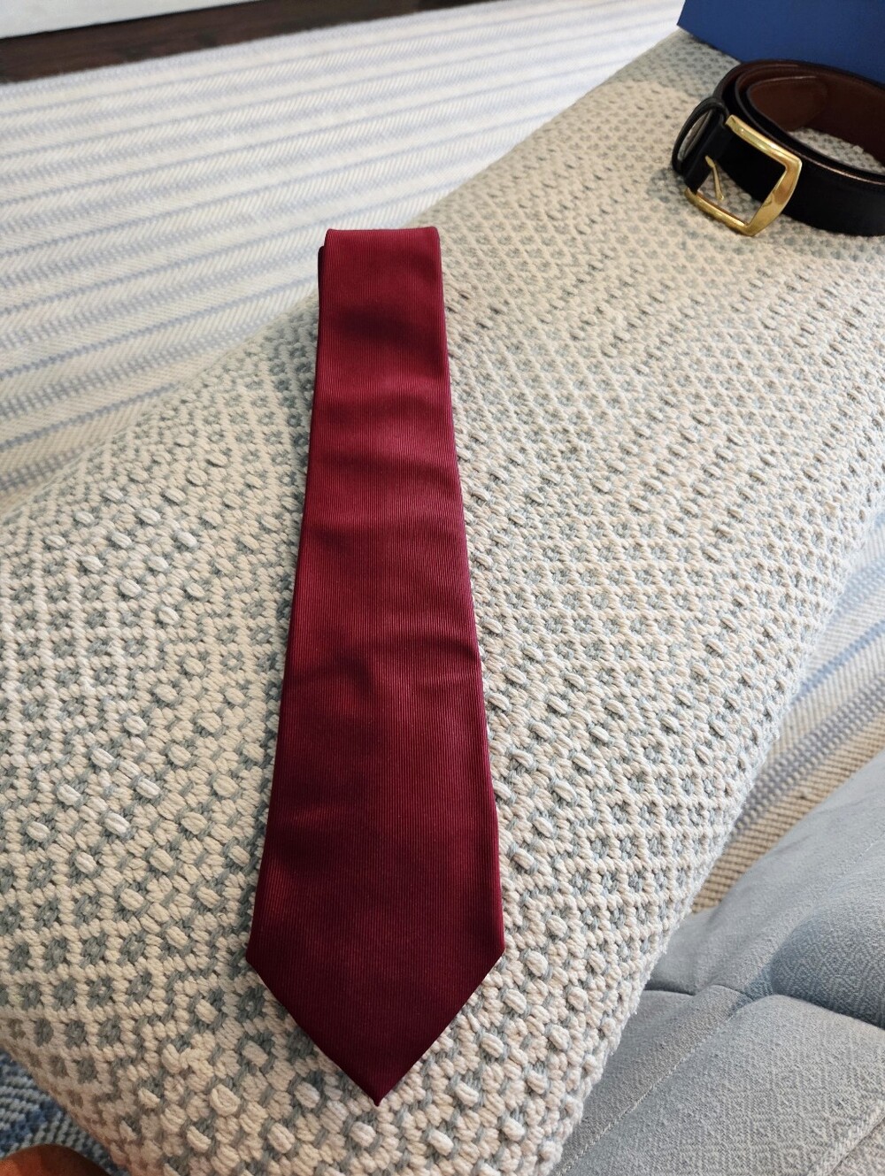 E Marinella Solid Burgundy Tie - Sleek Formal Accessory
